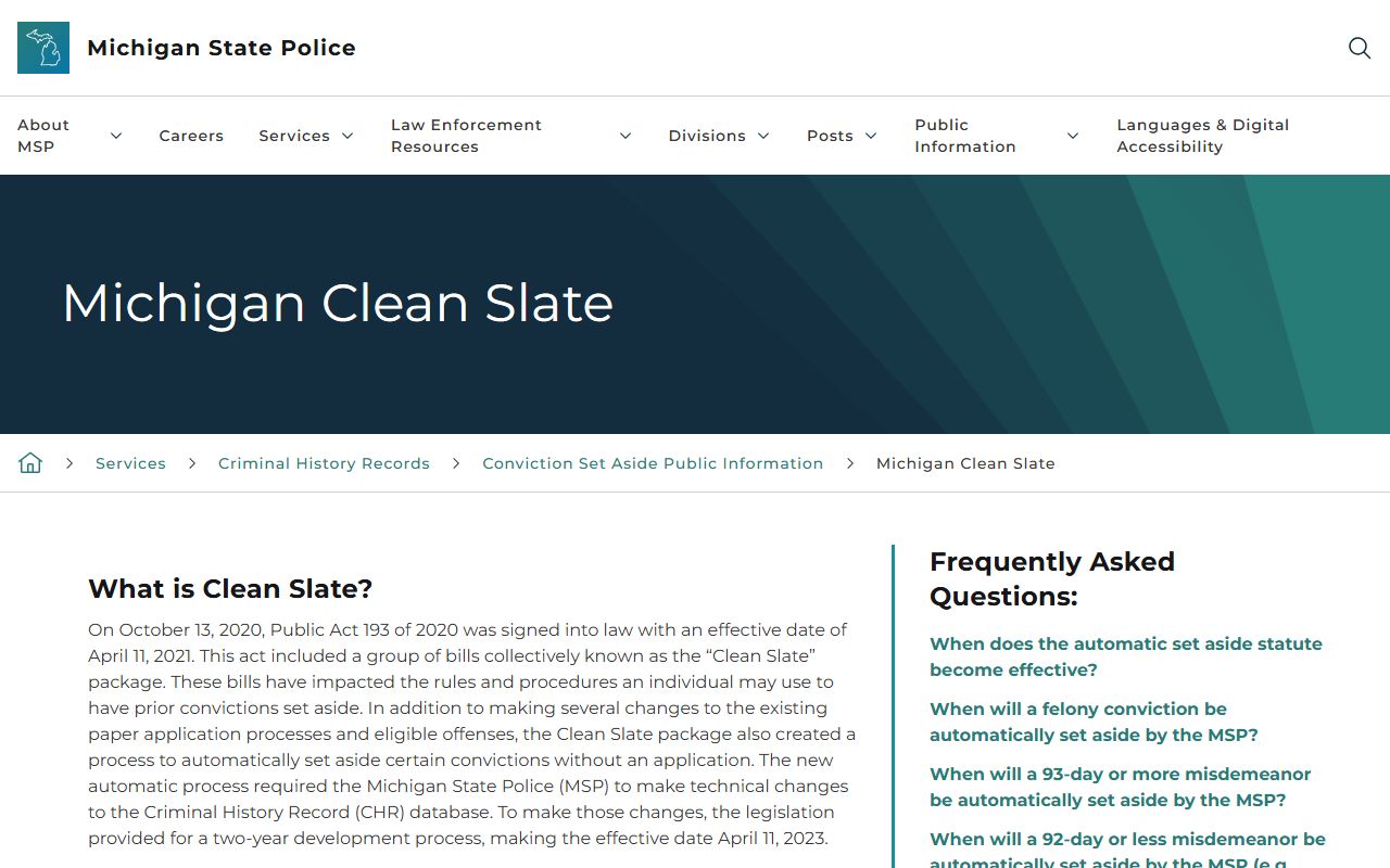 Oceana County criminal court records and Michigan Clean Slate set-aside information