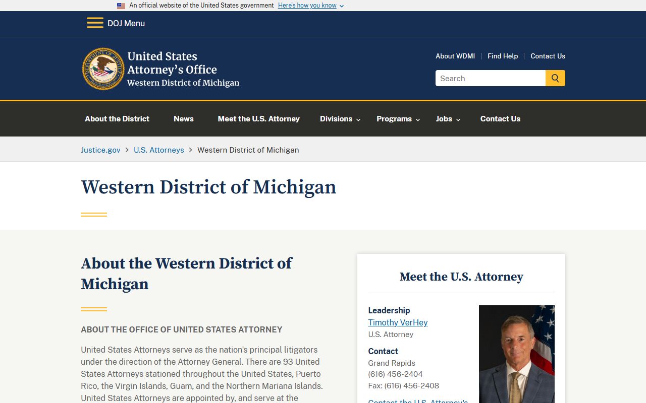 Oceana County federal court charges filed by the U.S. Attorney's Office