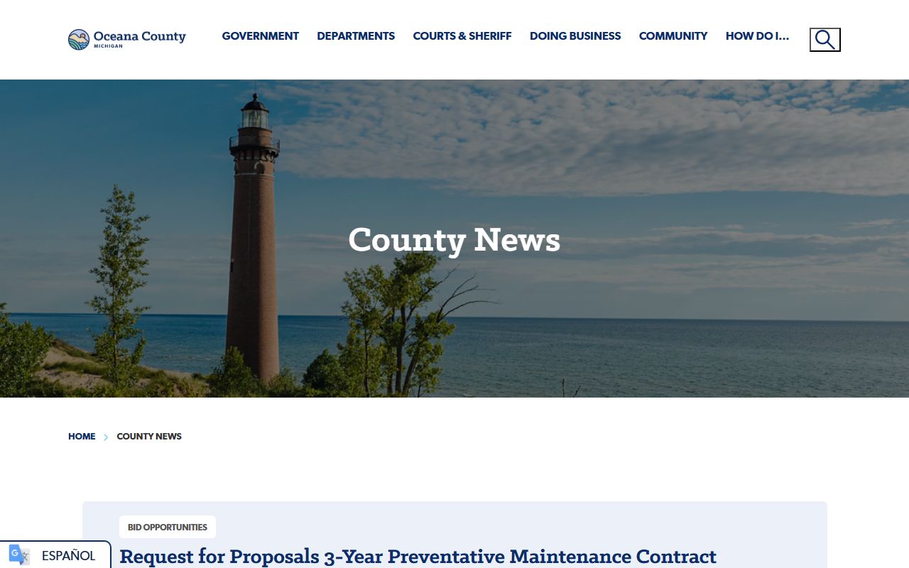 Oceana County news archive with recent court and county records notices