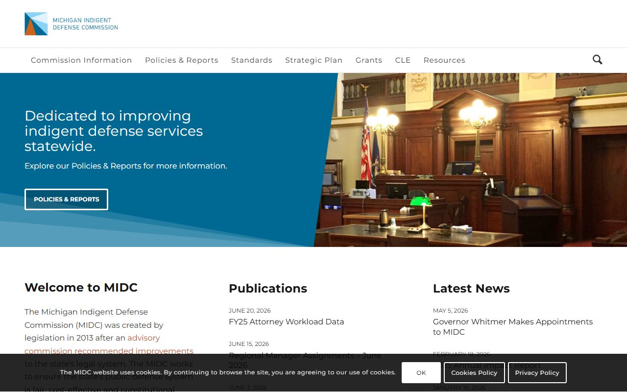 Oceana County warrant defense help through the Michigan Indigent Defense Commission